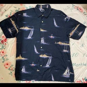 Mens Nautica Sailboat Button Down Shirt Sz Large vintage vtg